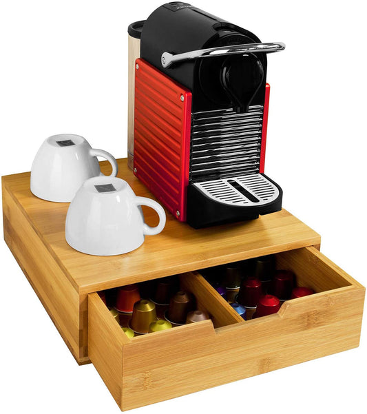 VIKUS Coffee Machine Stand and Storage Box for Coffee Capsules and Tea